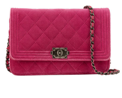 Boy WOC, &pound;1,600, Handbags, Pink, Velvet, Front view